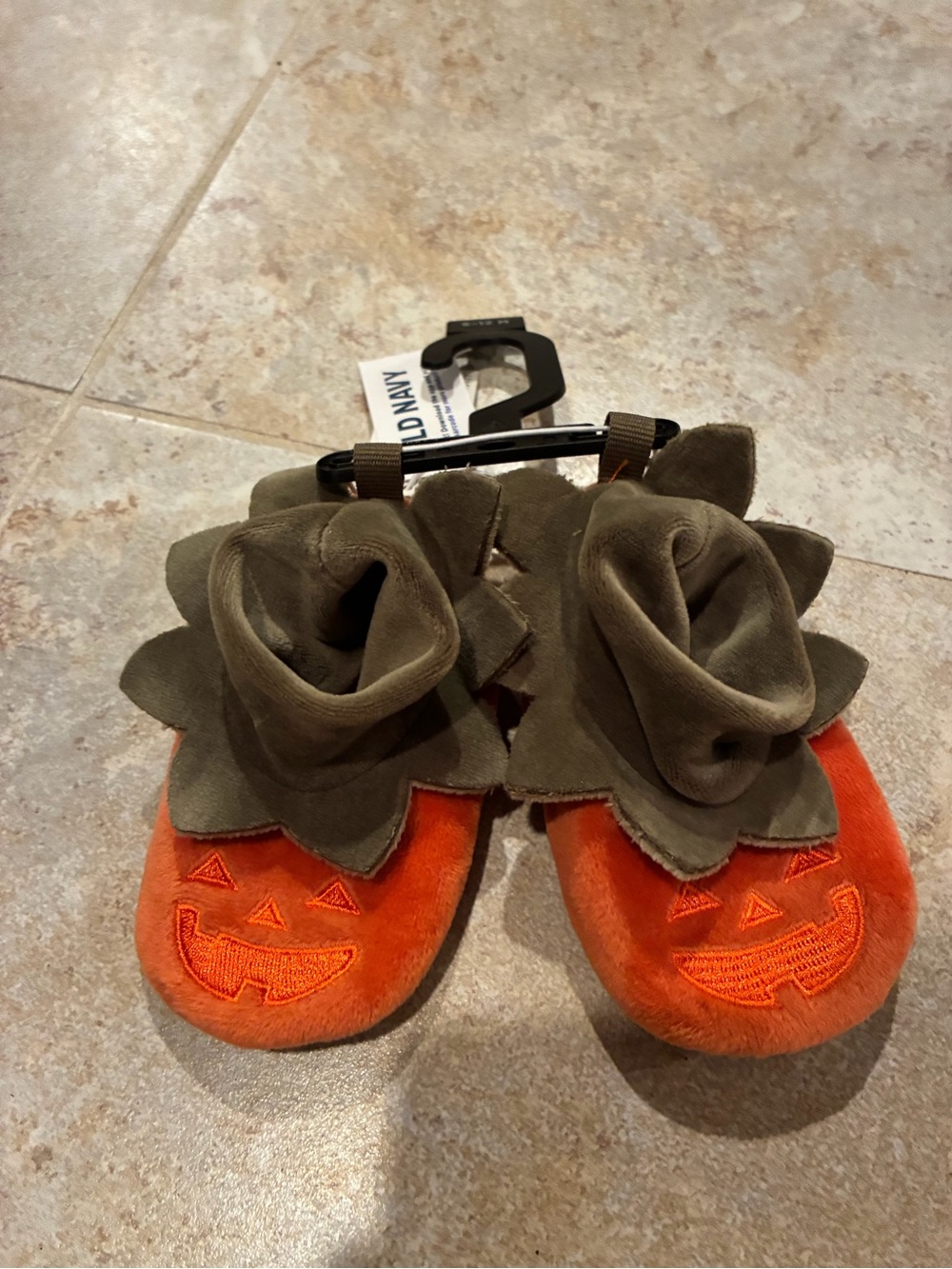 NWT Jack-O-Lantern Pumpkin Fall Baby Slippers